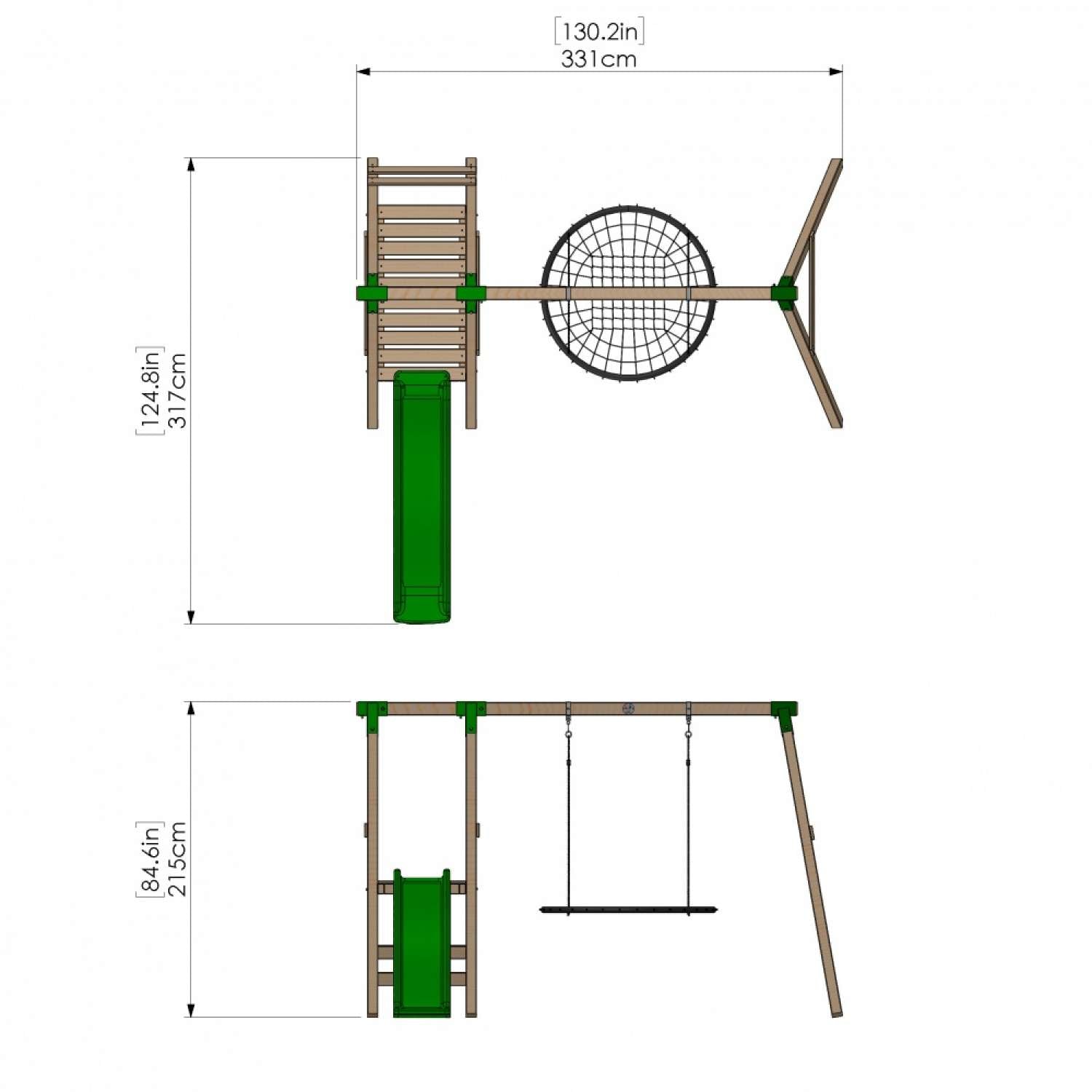 Little Rascals Single Swing Set with Slide & Nest Swing