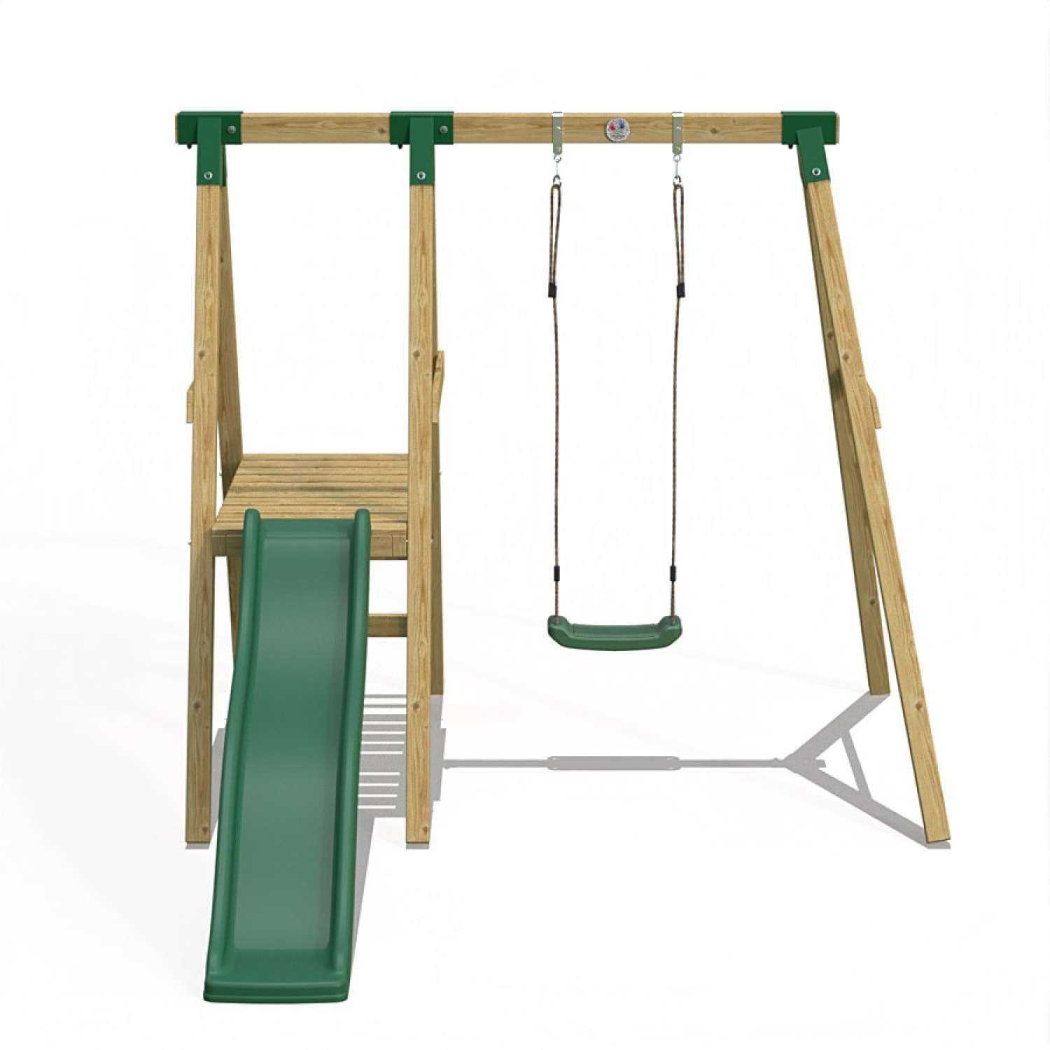 Little Rascals Single Swing Set with Slide & Swing Seat