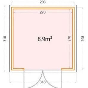 Telluria Eleganto 3030 Heavy Duty Metal Shed (10x10)