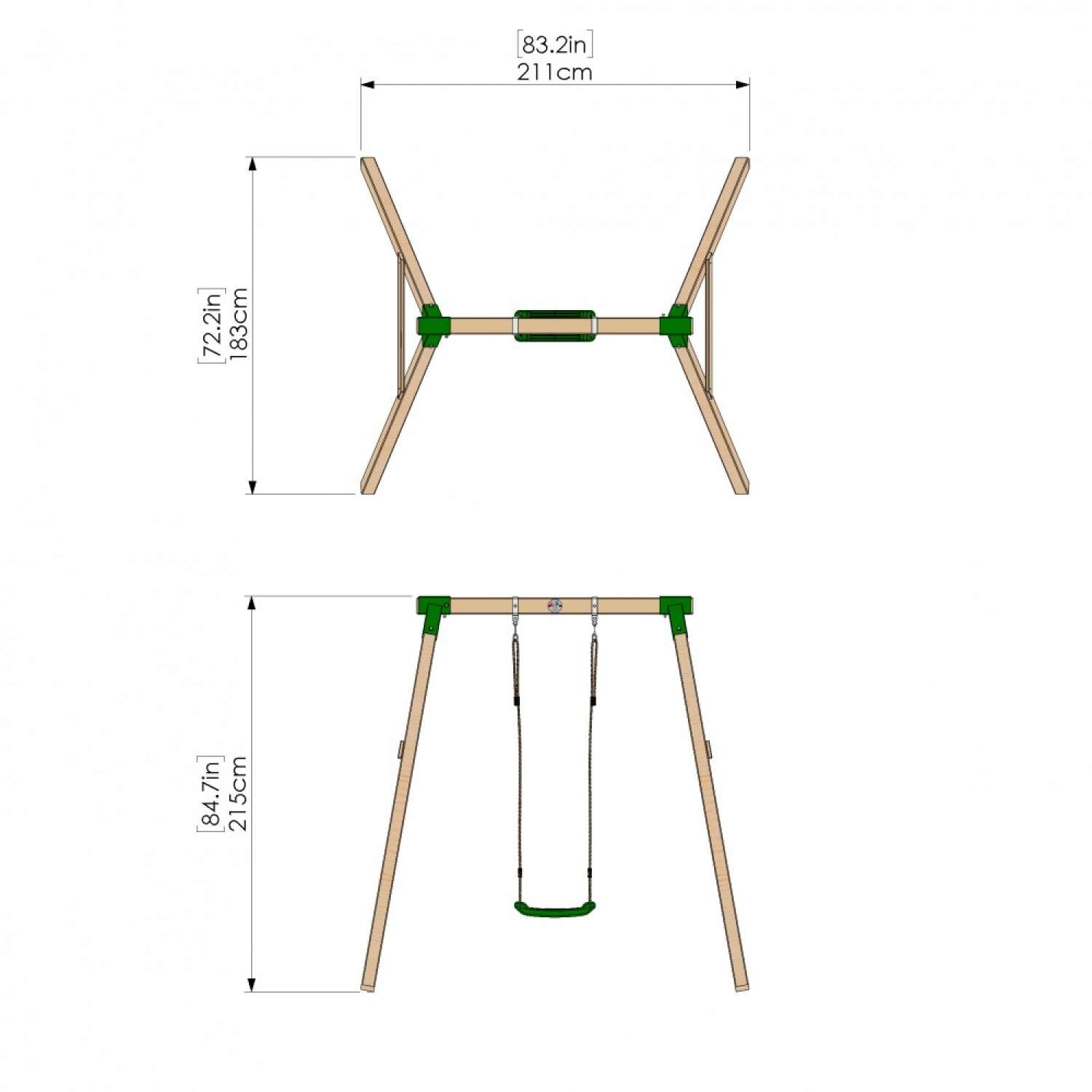 Little Rascals Single Swing Set with Swing Seat