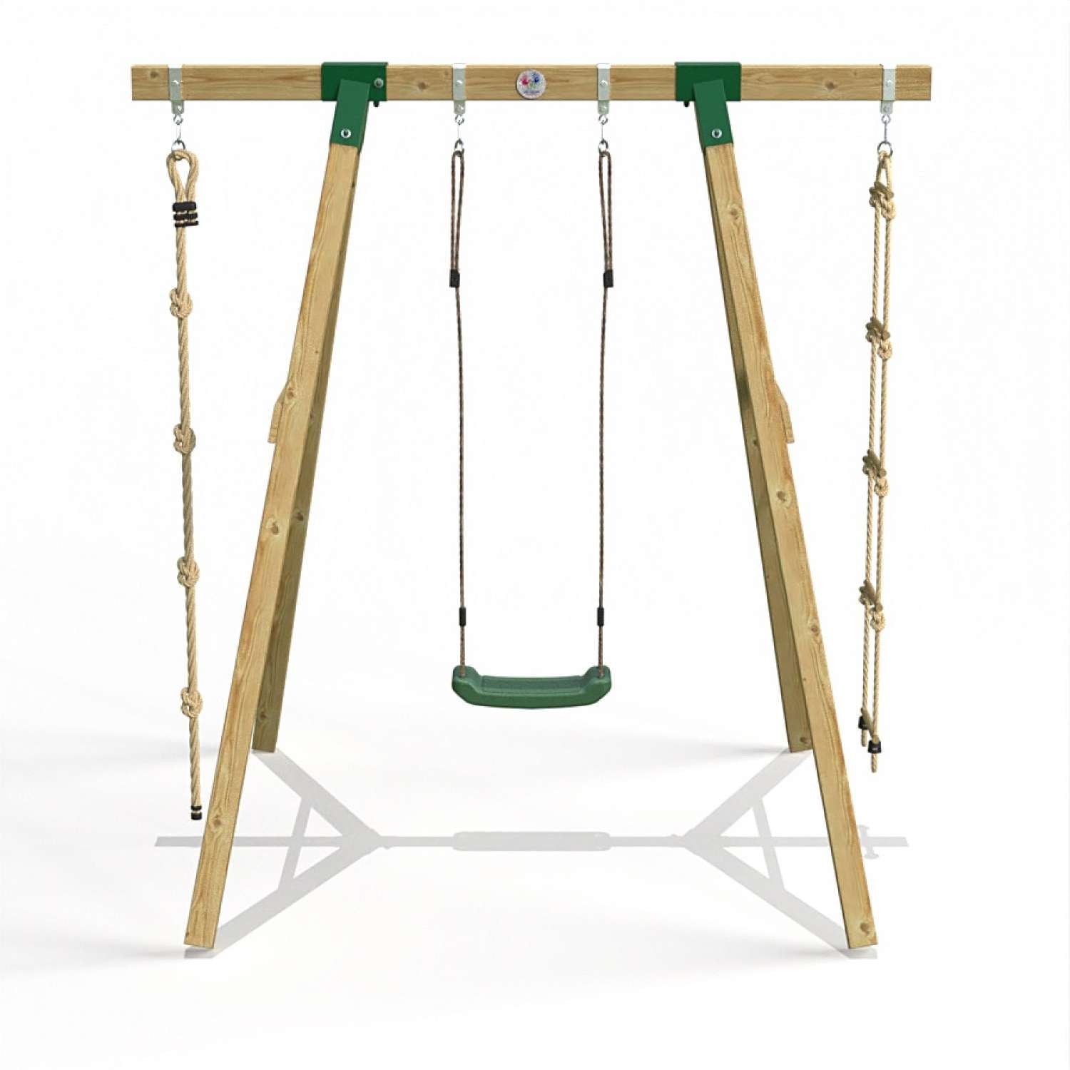 Little Rascals Single Swing Set with Swing Seat, Climbing Rope & Rope Ladder