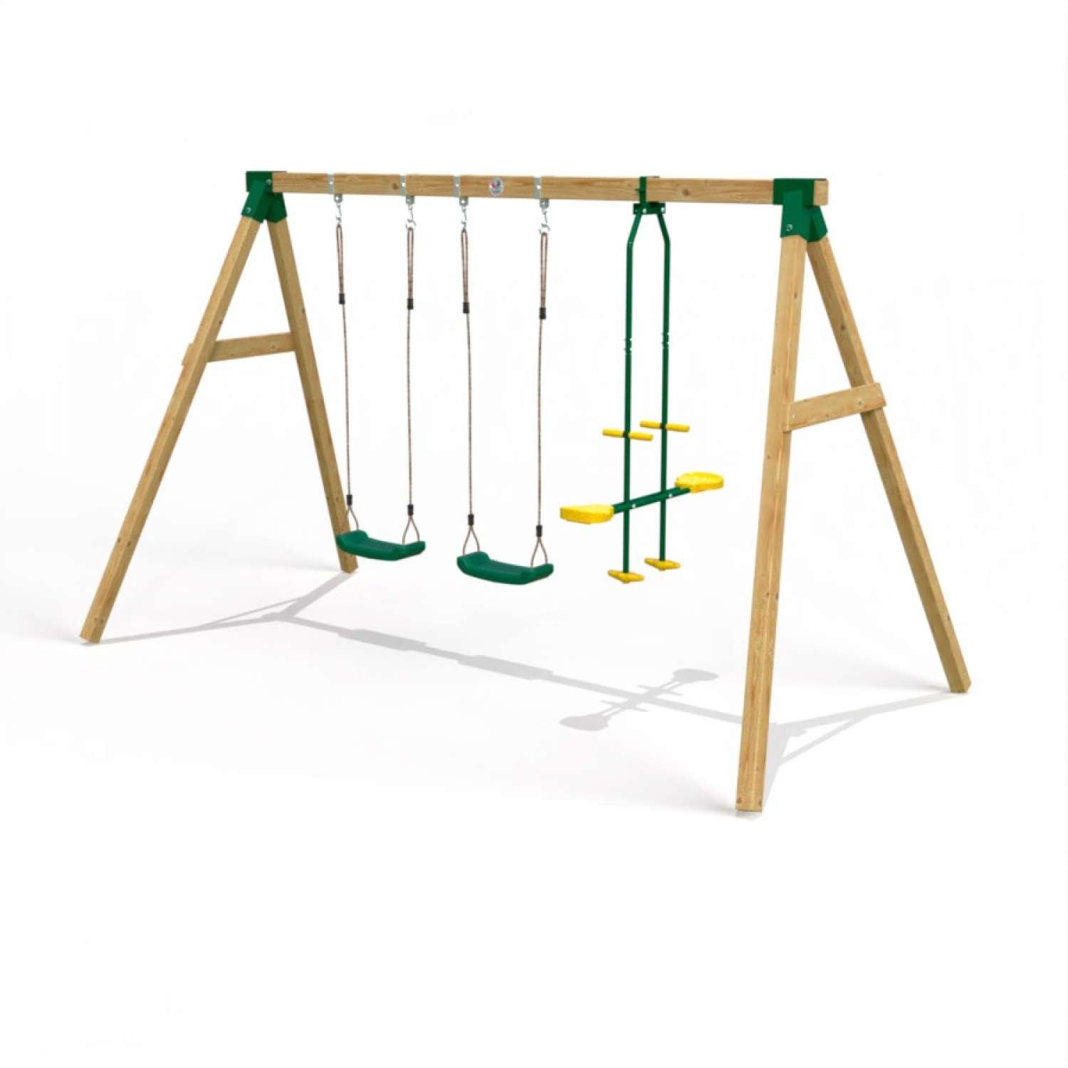 Little Rascals Triple Swing Set with 2 Swing Seats & Glider