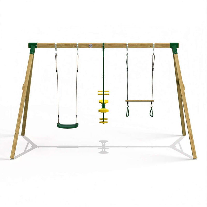 Little Rascals Triple Swing Set with Swing Seat, Glider & Trapeze Bar