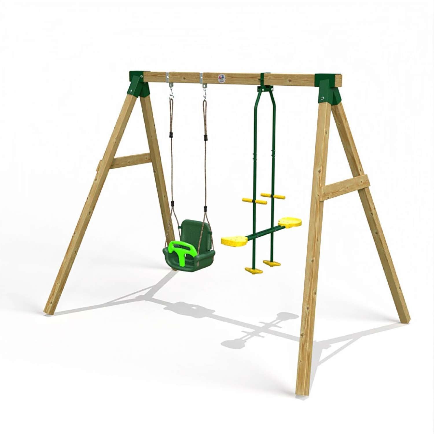 Little Rascals Double Swing Set with 3 in 1 Baby Seat & Glider