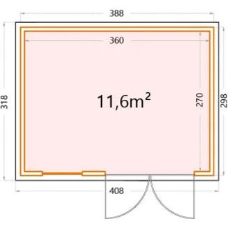 Telluria Eleganto Plus 3930 Heavy Duty Metal Shed 13x10