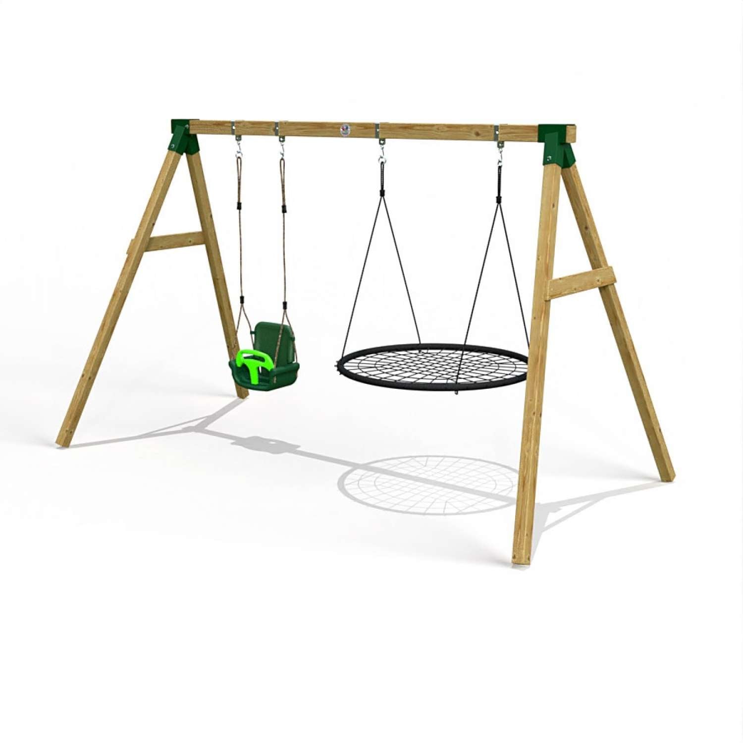 Little Rascals Double Swing Set with 3 in 1 Baby Seat & Nest Swing