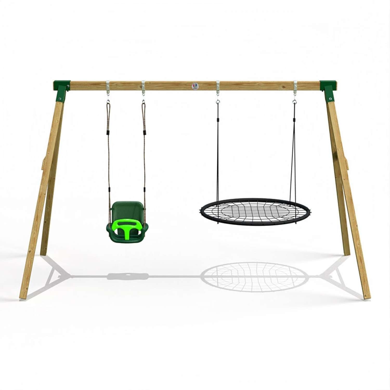 Little Rascals Double Swing Set with 3 in 1 Baby Seat & Nest Swing