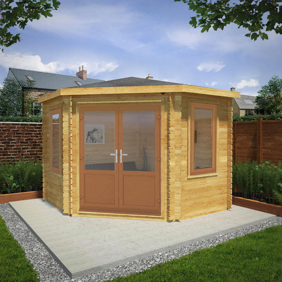 Mercia 44mm Corner Cabin (10x10) (3m x 3m) (SI-006-042-0021 EAN 5029442019239)