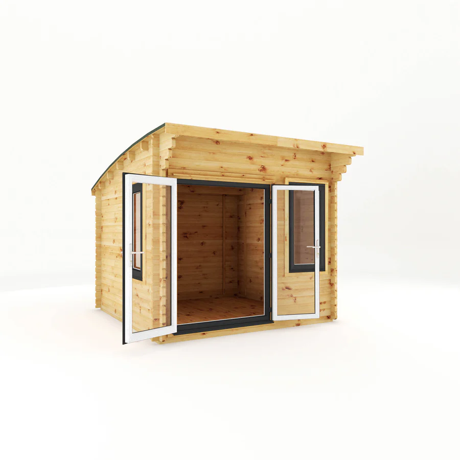 Mercia 44mm Curved Roof Log Cabin (10x10) (3m x 3m) (SI-006-040-0025 EAN 5029442019819)