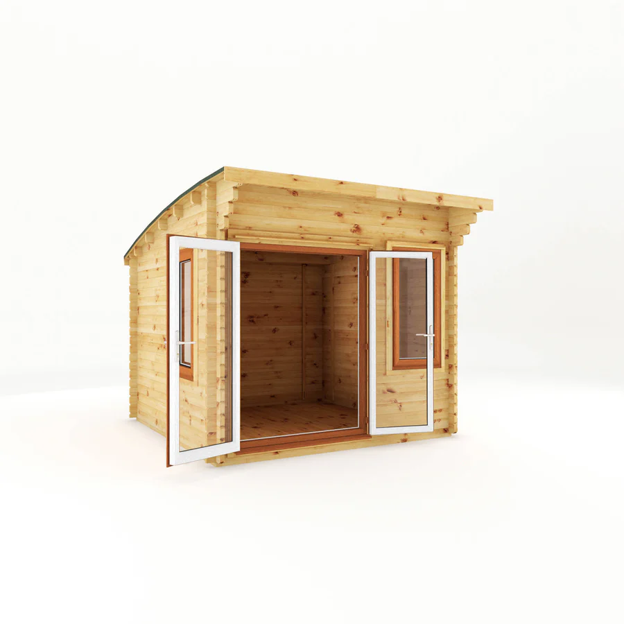 Mercia 44mm Curved Roof Log Cabin (10x10) (3m x 3m) (SI-006-042-0025 EAN 5029442019802)