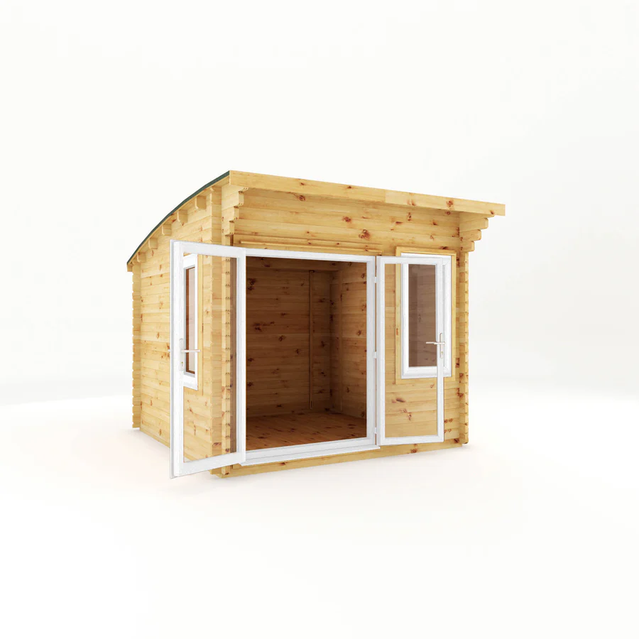 Mercia 44mm Curved Roof Log Cabin (10x10) (3m x 3m) (SI-006-041-0025 EAN 5029442019796)