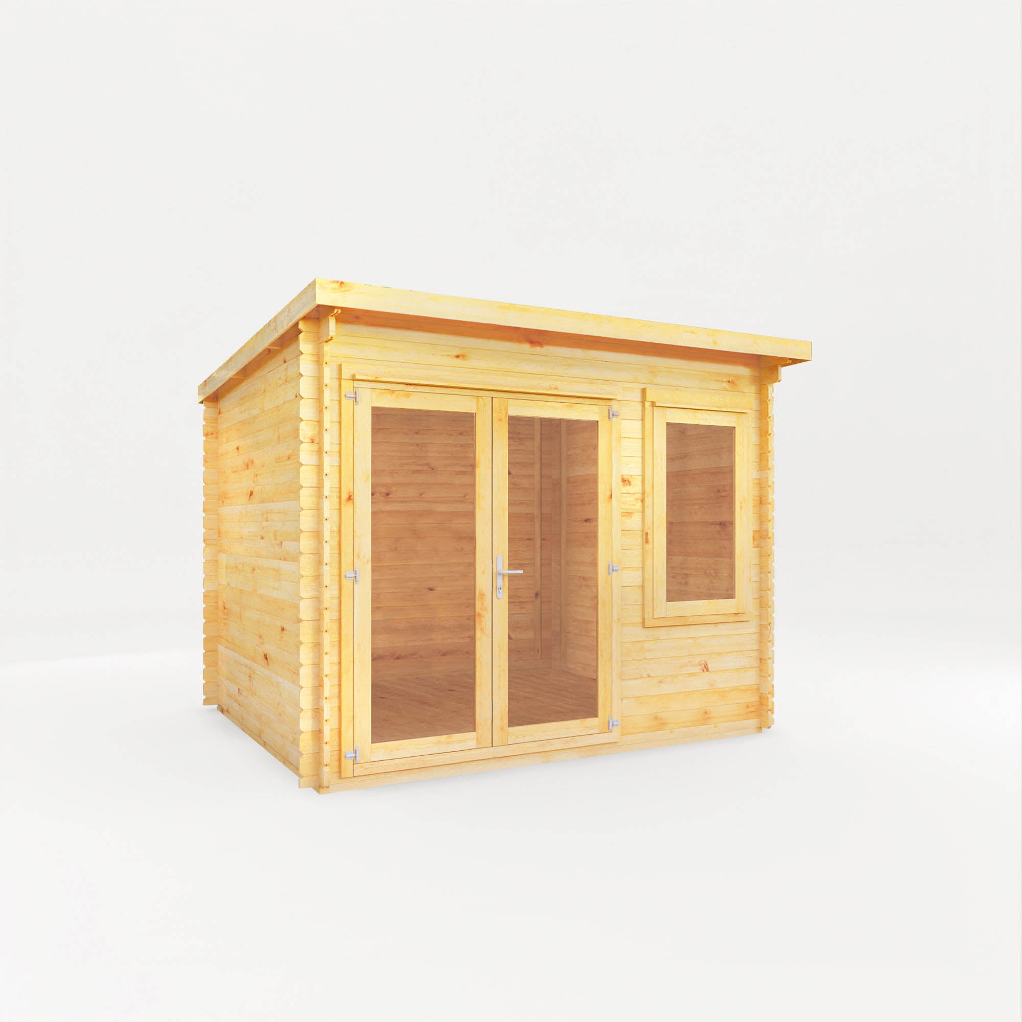 Mercia 28mm Elite Pent Log Cabin (10x10) (3m x 3m) (SI-006-002-0065 EAN 5029442014869)