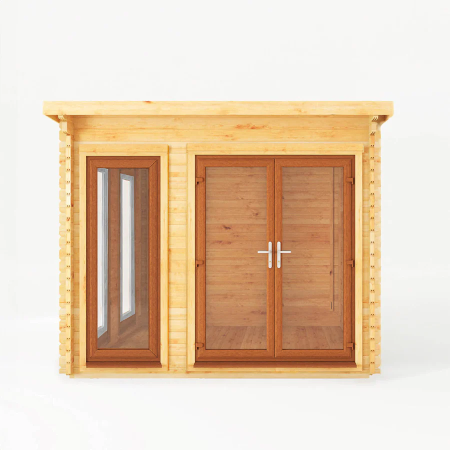 Mercia 44mm Studio Pent Log Cabin (10x10) (3m x 3m) (SI-006-042-0001 EAN 5029442018829)