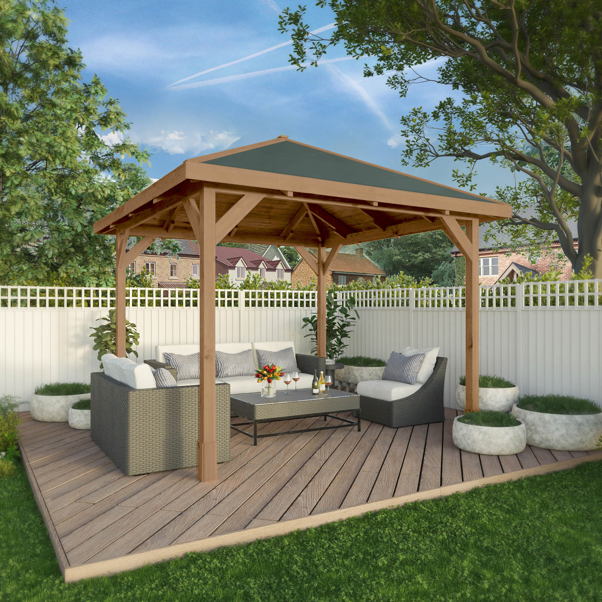 Mercia Carlton Pressure Treated Gazebo (3m x 3m) (SI-012-002-0004 - EAN 5029442014937)