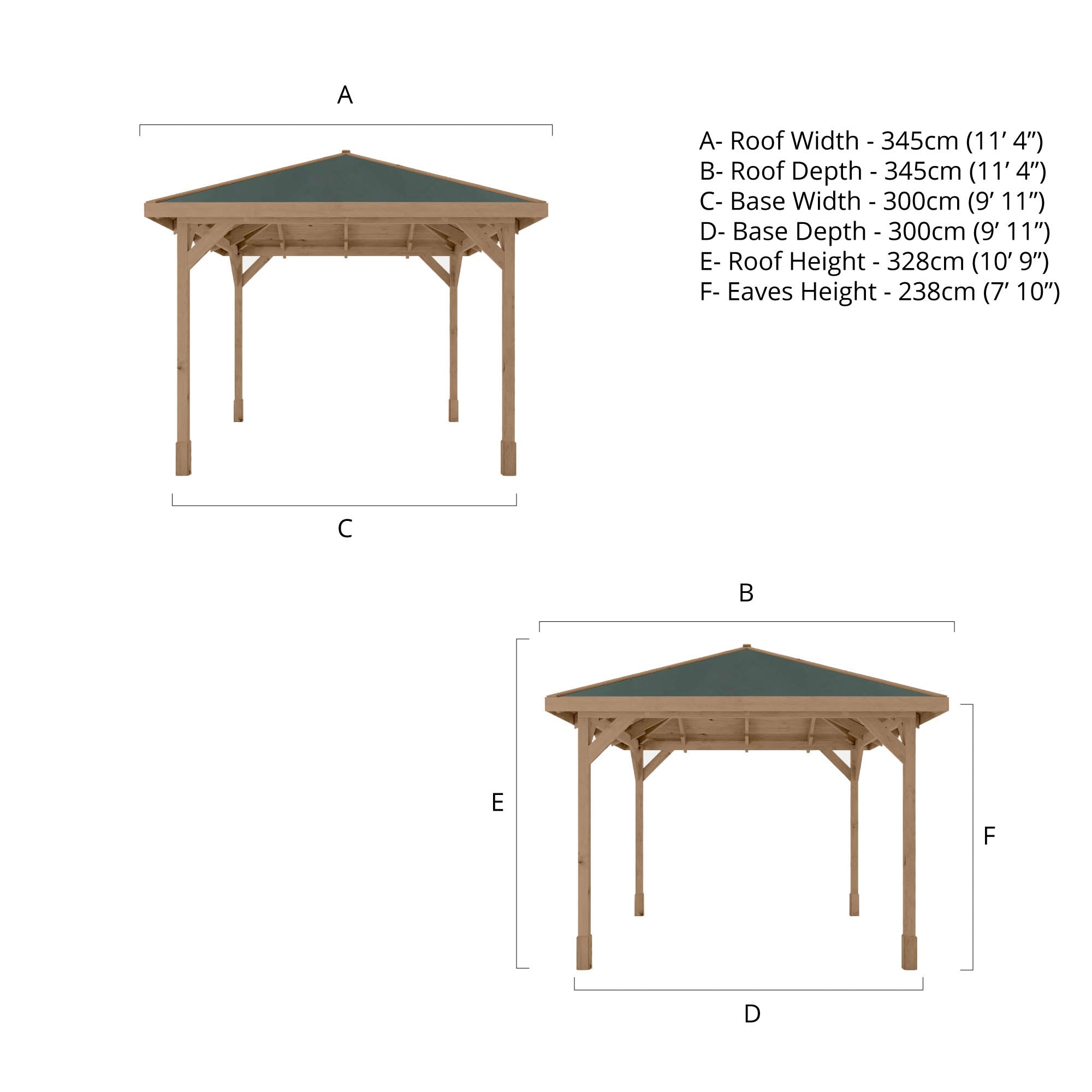 Mercia Carlton Pressure Treated Gazebo (3m x 3m) (SI-012-002-0004 - EAN 5029442014937)