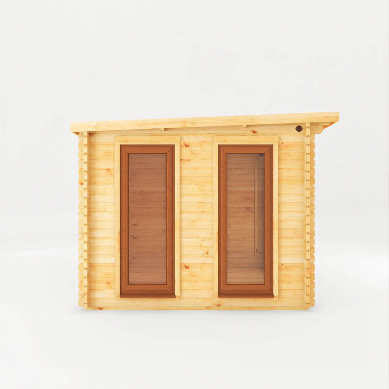 Mercia 44mm Studio Pent Log Cabin With Side Shed (13x10) (4.1m x 3m) (SI-006-042-0003 EAN 5029442018898)