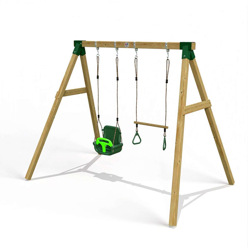 Little Rascals Double Swing Set with 3 in 1 Baby Seat & Trapeze Bar