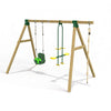 Little Rascals Double Swing Set with 3 in 1 Baby Seat, Glider & Climbing Rope