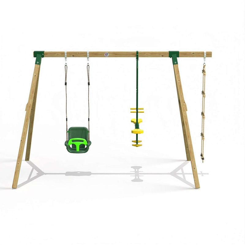 Little Rascals Double Swing Set with 3 in 1 Baby Seat, Glider & Rope Ladder