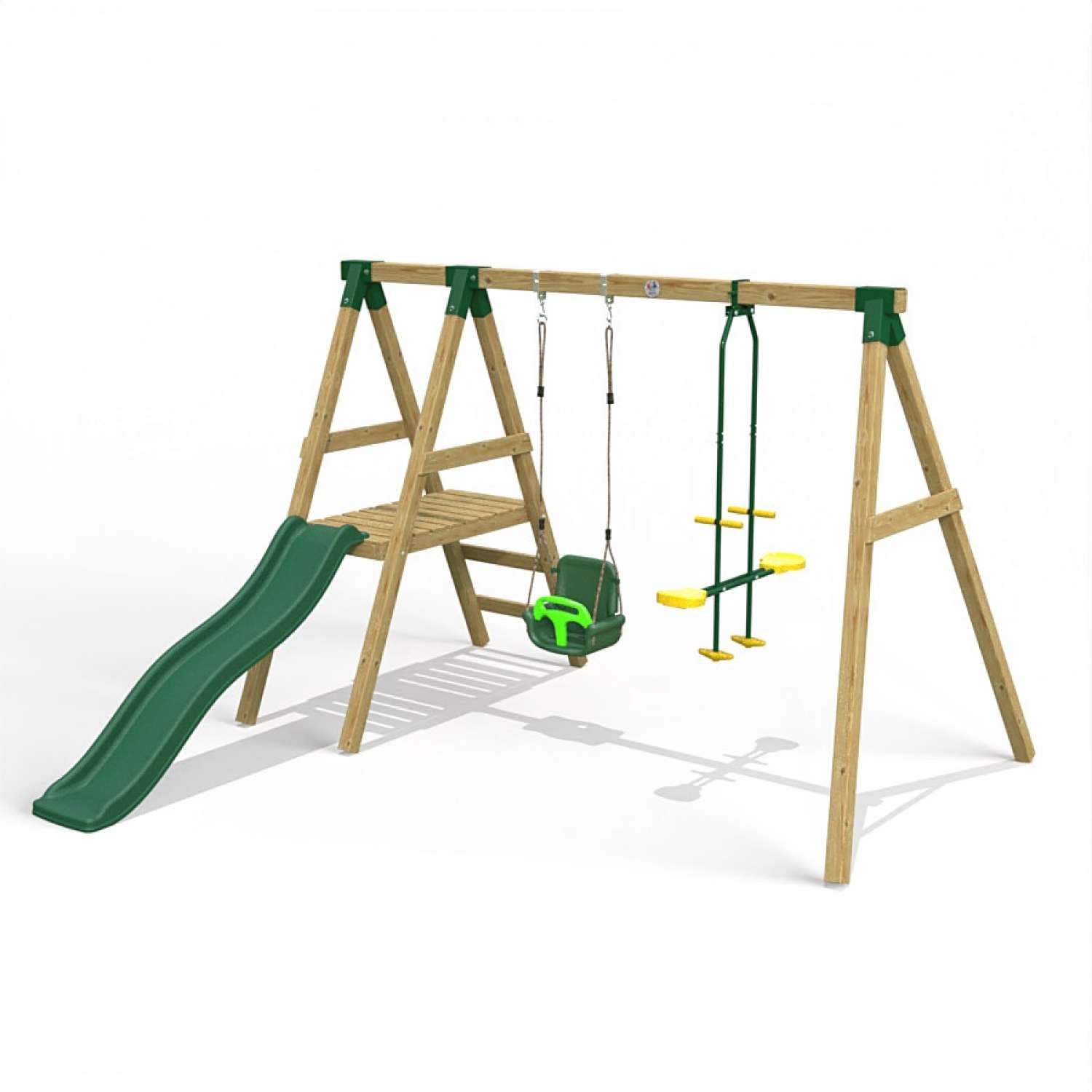 Little Rascals Double Swing Set with Slide, 3 in 1 Baby Seat & Glider