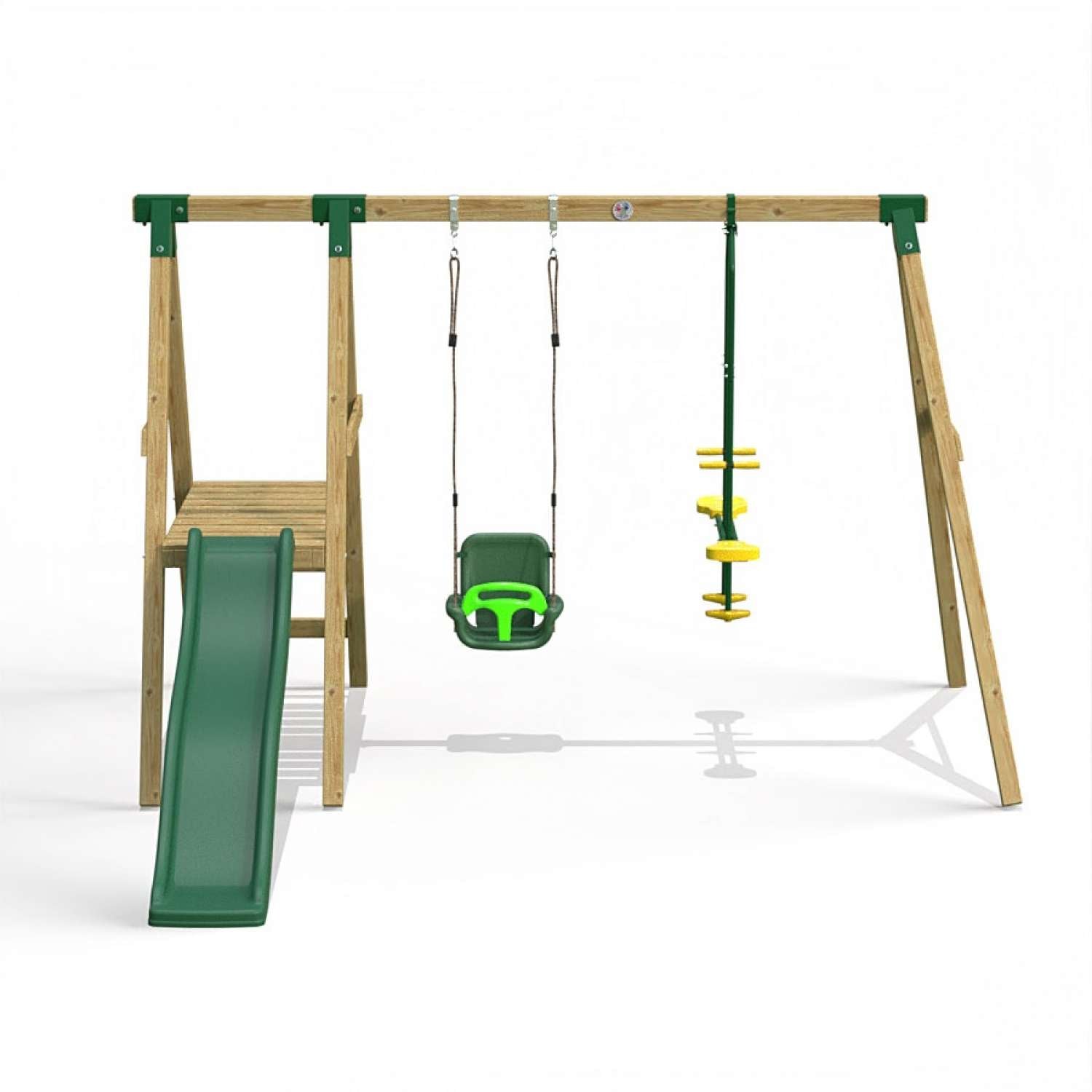 Little Rascals Double Swing Set with Slide, 3 in 1 Baby Seat & Glider