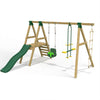 Little Rascals Double Swing Set with Slide, 3 in 1 Baby Seat, Glider & Rope Ladder