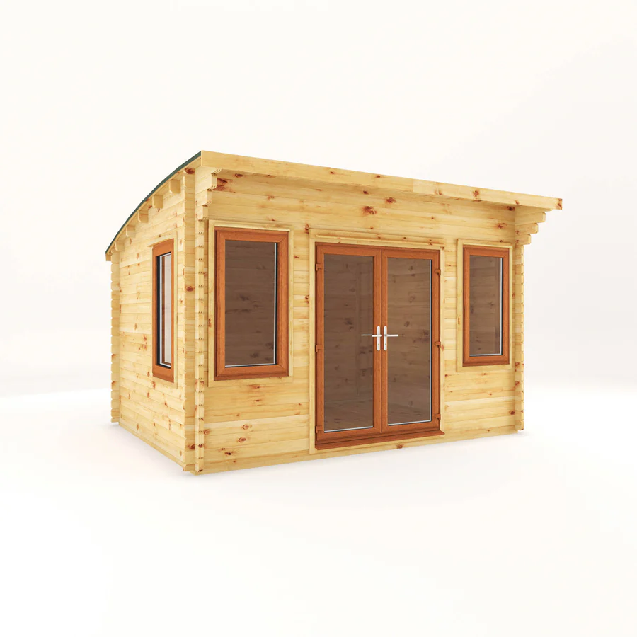 Mercia 44mm Curved Roof Log Cabin (13x10) (4m x 3m) (SI-006-042-0024 EAN 5029442019833)