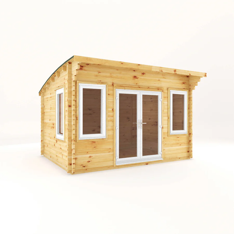 Mercia 44mm Curved Roof Log Cabin (13x10) (4m x 3m) (SI-006-041-0024 EAN 5029442019826)