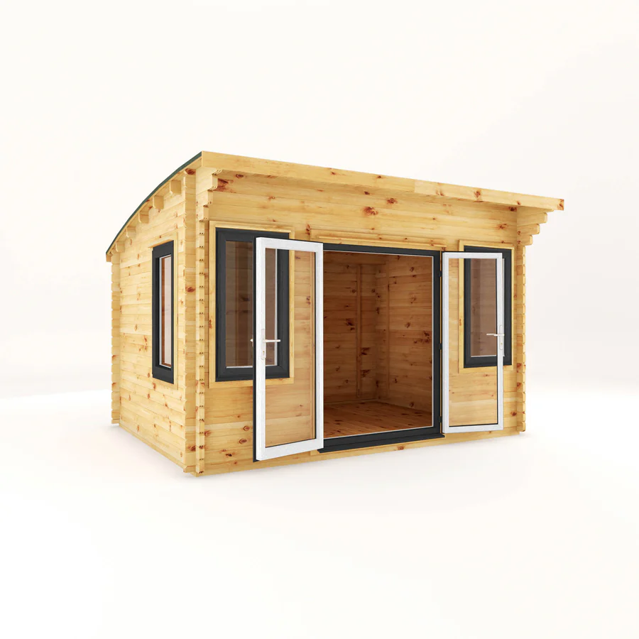 Mercia 44mm Curved Roof Log Cabin (13x10) (4m x 3m) (SI-006-040-0024 EAN 5029442019840)