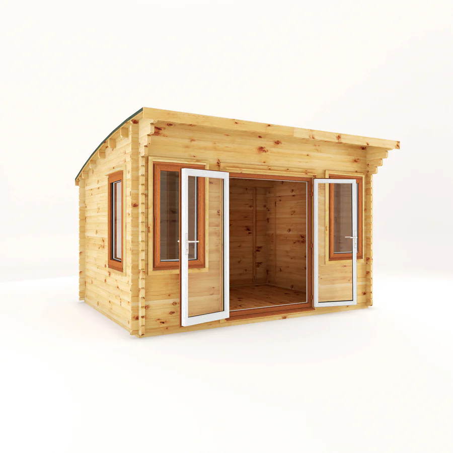 Mercia 44mm Curved Roof Log Cabin (13x10) (4m x 3m) (SI-006-042-0024 EAN 5029442019833)