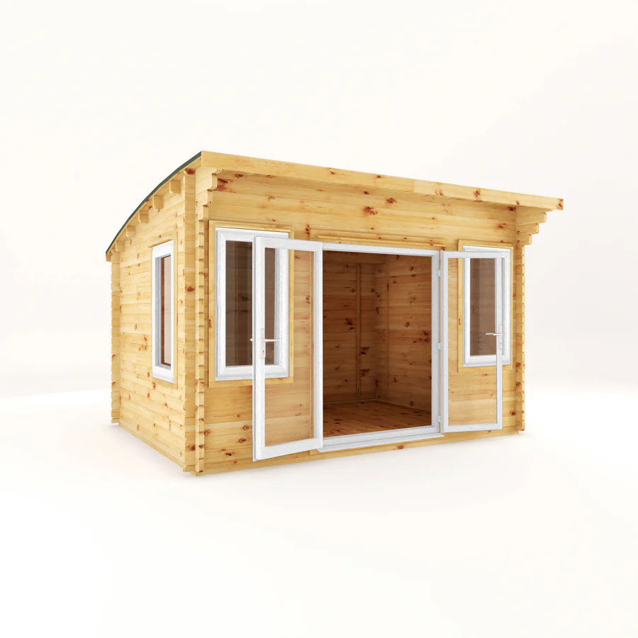 Mercia 44mm Curved Roof Log Cabin (13x10) (4m x 3m) (SI-006-041-0024 EAN 5029442019826)