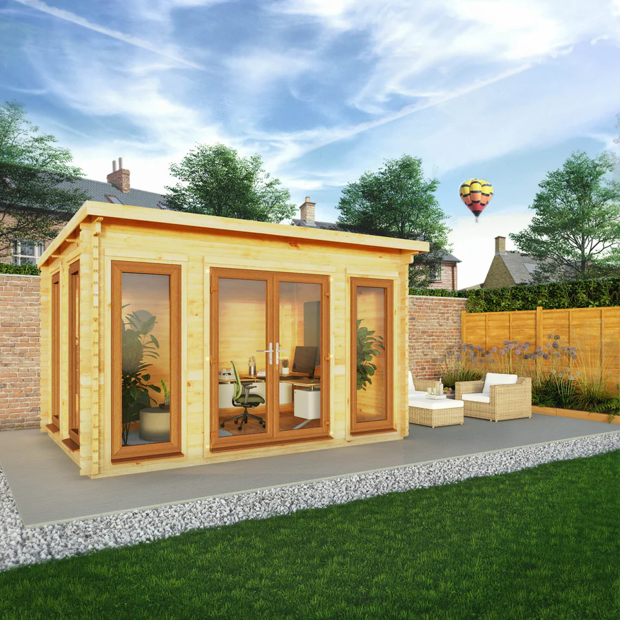 Mercia 44mm Studio Pent Log Cabin (13x10) (4m x 3m) (SI-006-042-0002 EAN 5029442018850)