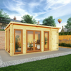 Mercia 44mm Studio Pent Log Cabin With Side Shed (17x10) (5.1m x 3m) (SI-006-042-0004 EAN 5029442018935)