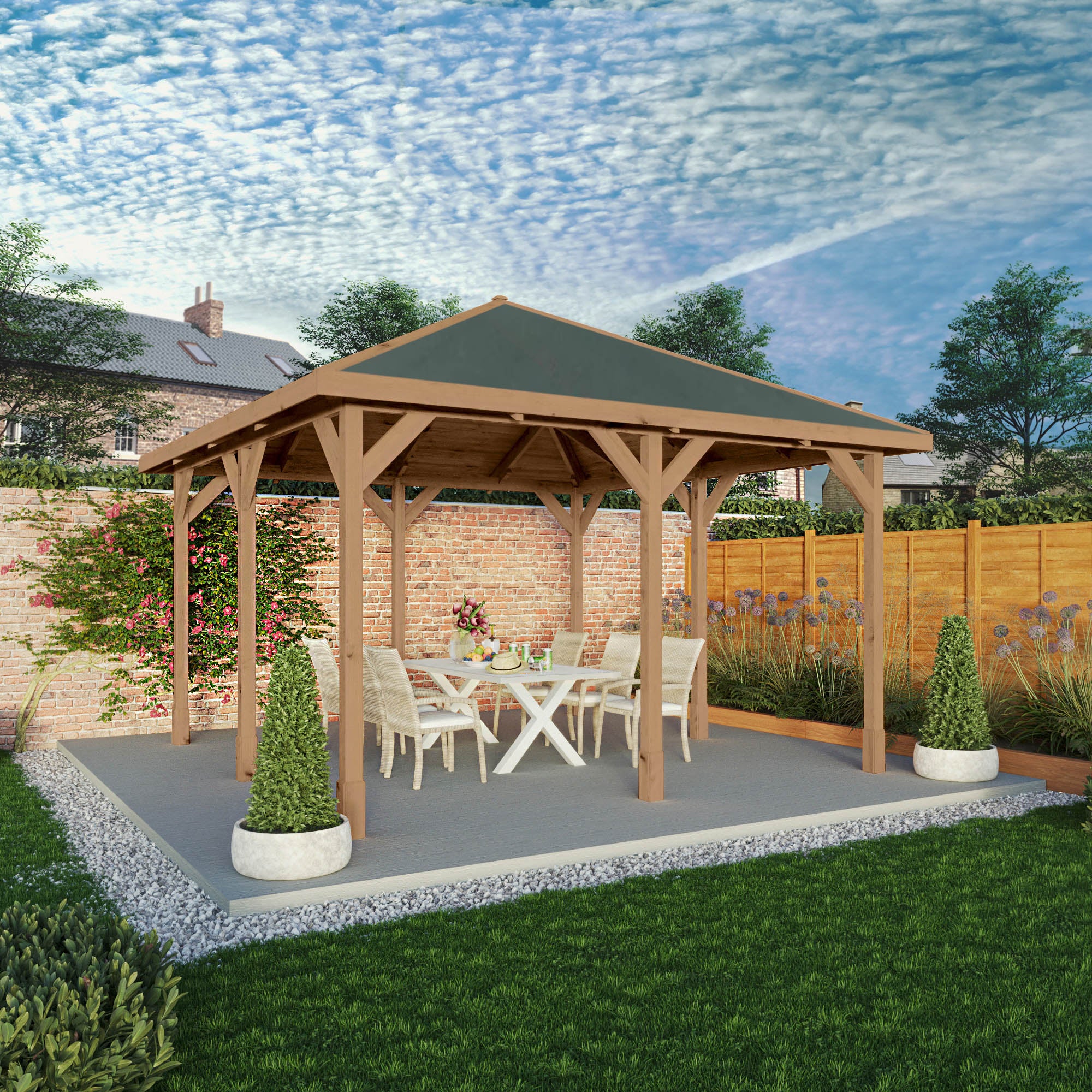 Mercia Carlton Pressure Treated Gazebo (4m x 4m) (SI-012-002-0006 - EAN 5029442014951)