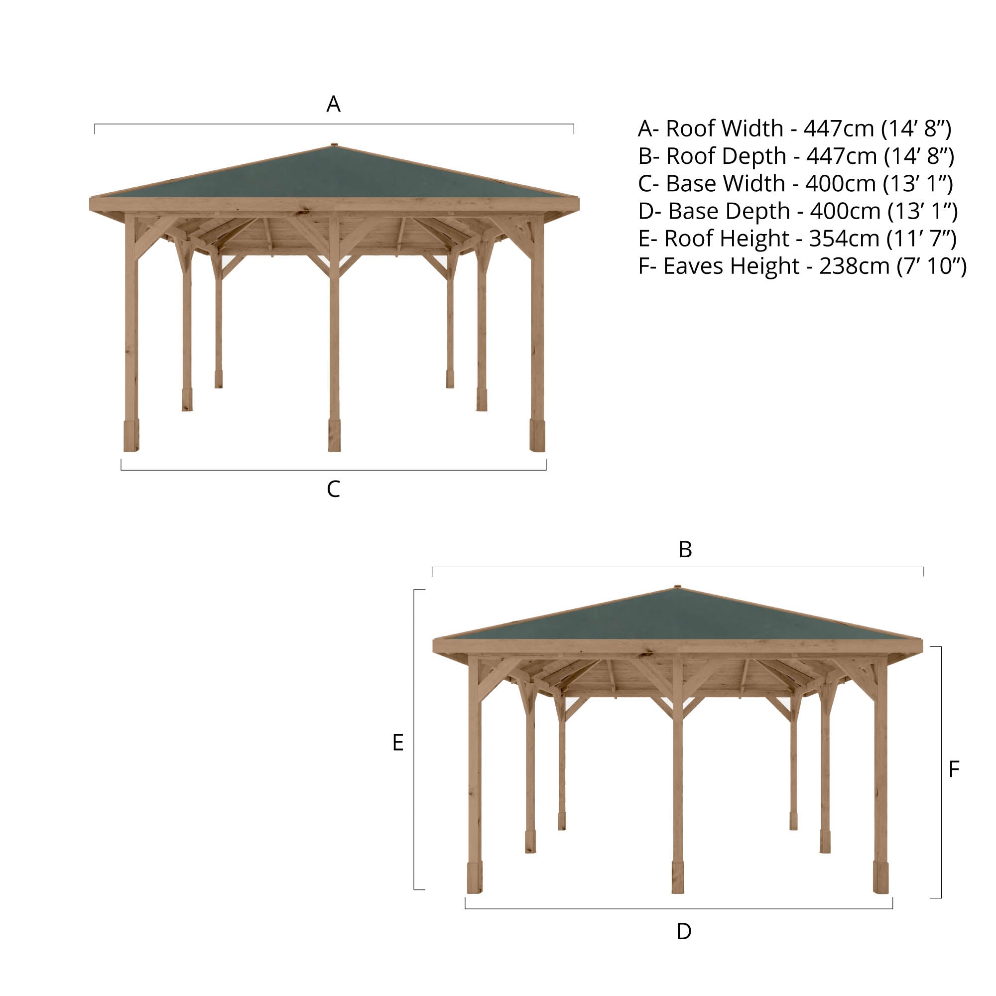 Mercia Carlton Pressure Treated Gazebo (4m x 4m) (SI-012-002-0006 - EAN 5029442014951)