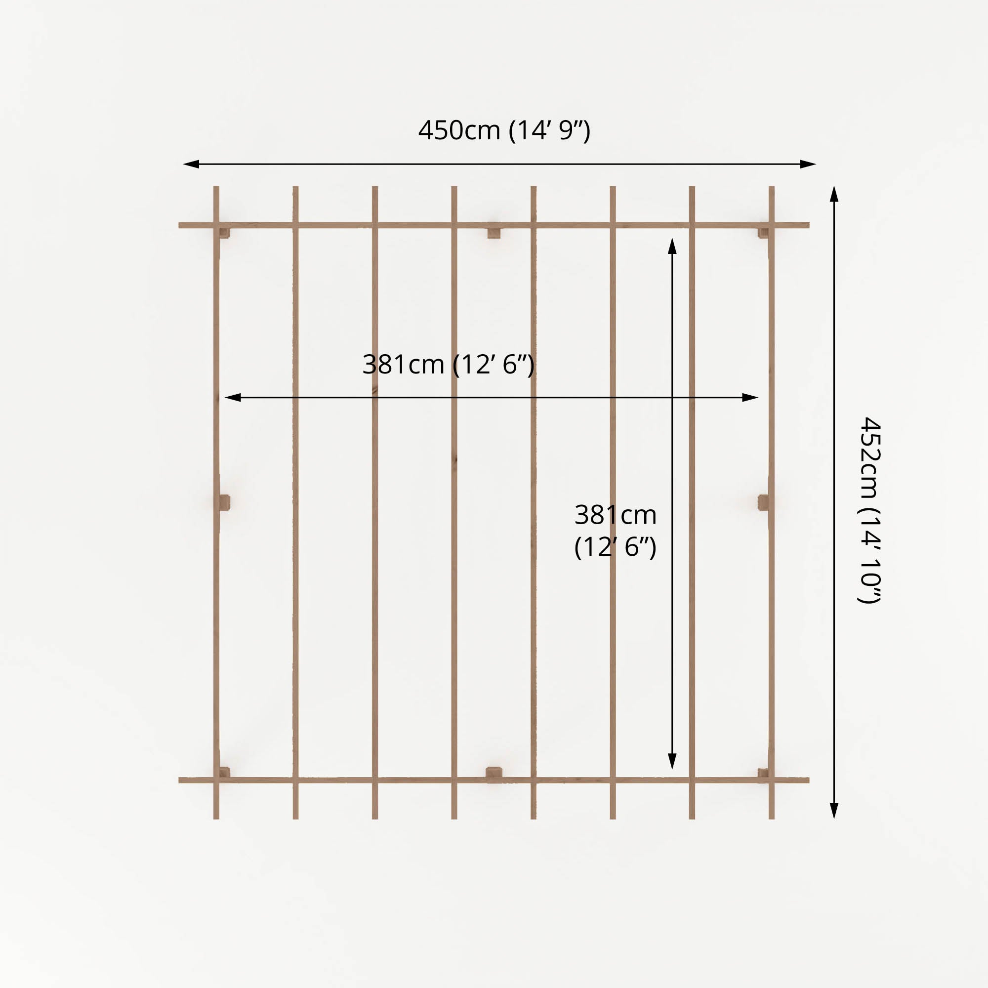 Mercia Trent Pressure Treated Pergola (4m x 4m) (SI-012-001-0003 - EAN 5029442014920)