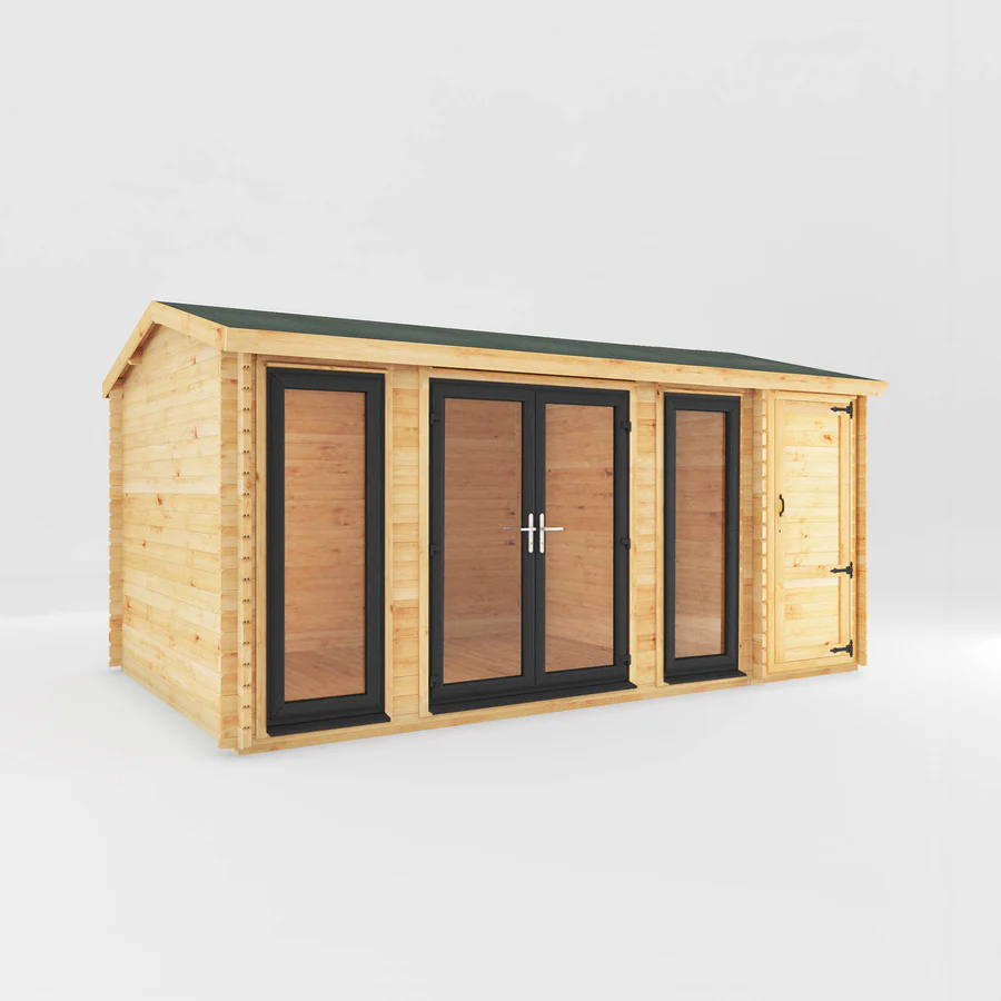 Mercia 44mm Home Office Studio With Side Shed (17x10) (5.1m x 3m) (SI-006-040-0027 EAN 5029442019703)