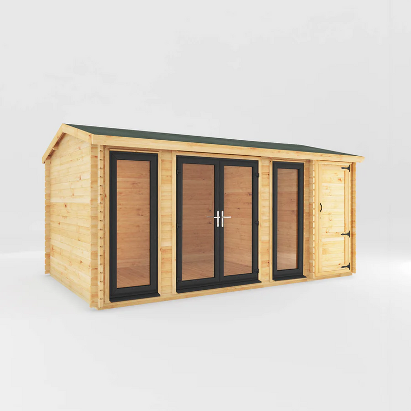 Mercia 44mm Home Office Studio With Side Shed (17x10) (5.1m x 3m) (SI-006-040-0027 EAN 5029442019703)