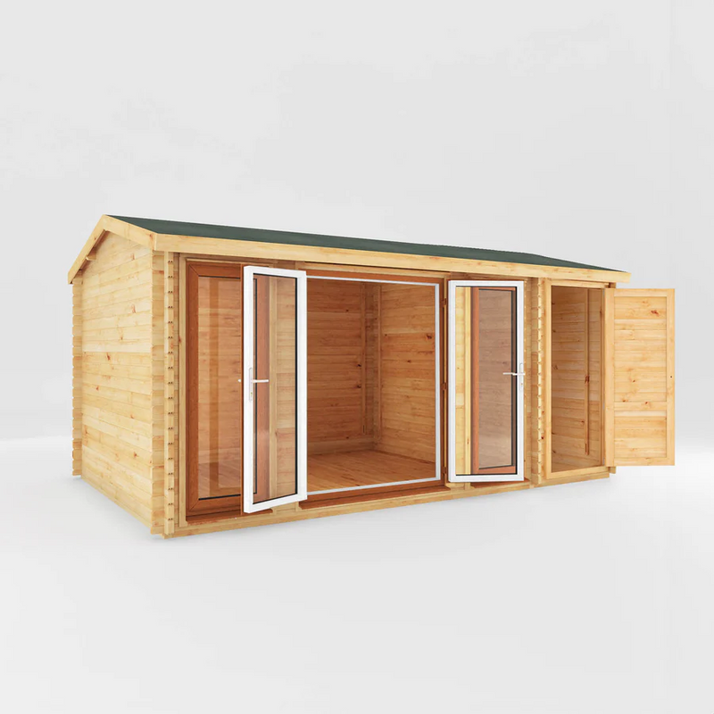 Mercia 44mm Home Office Studio With Side Shed (17x10) (5.1m x 3m) (SI-006-042-0027 EAN 5029442019727)