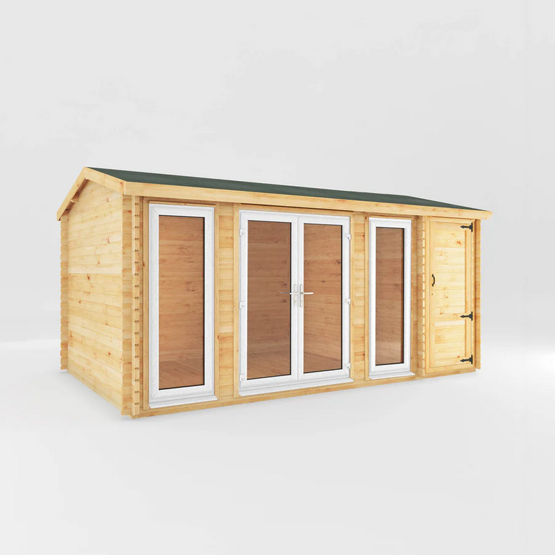Mercia 44mm Home Office Studio With Side Shed (17x10) (5.1m x 3m) (SI-006-041-0027 EAN 5029442019710)