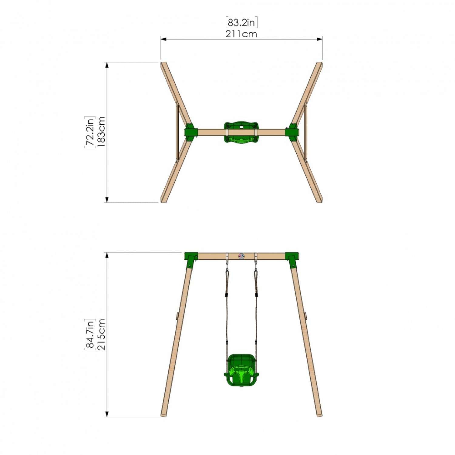 Little Rascals Single Swing Set with 3 in 1 Baby Seat