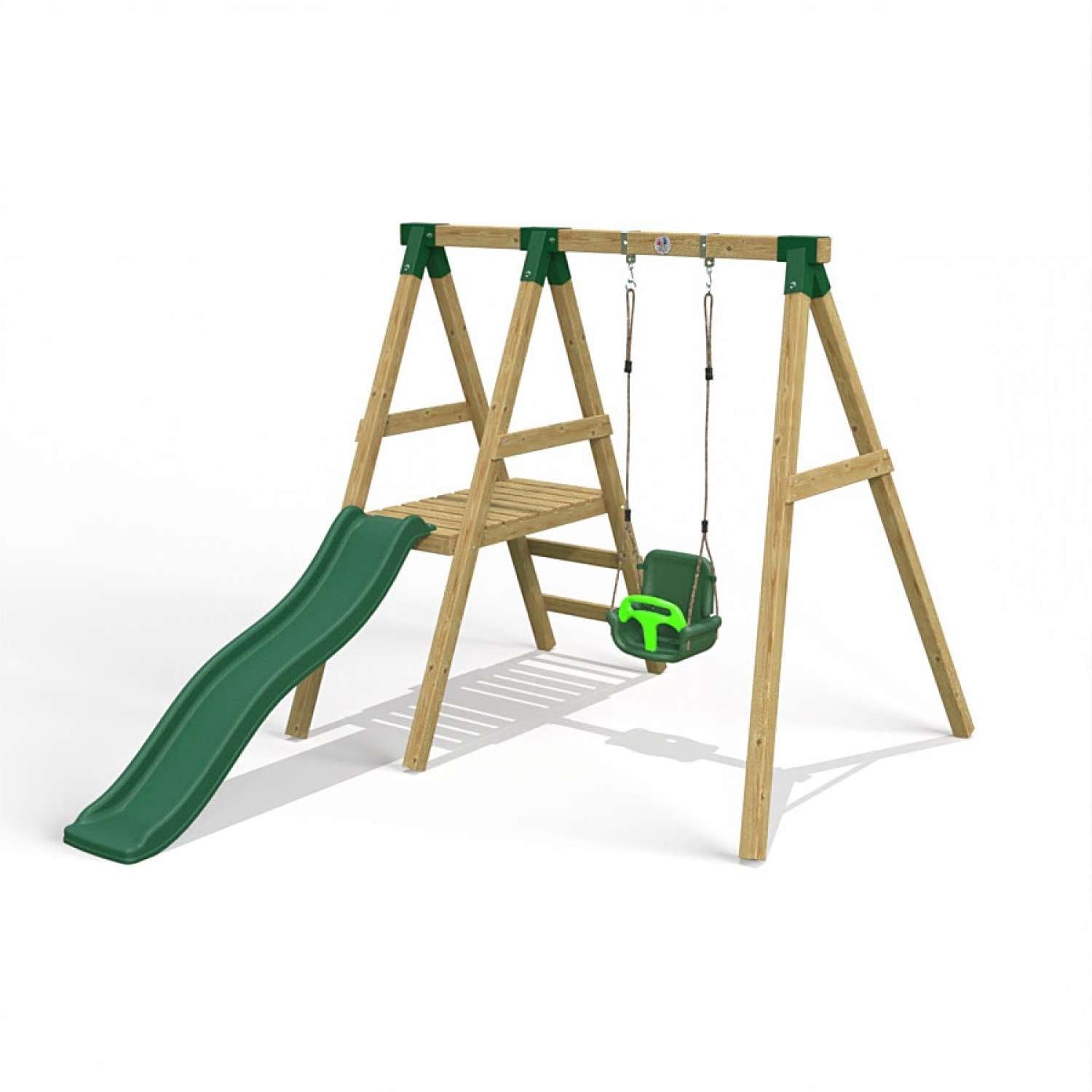 Little Rascals Single Swing Set with Slide & 3 in 1 Baby Seat