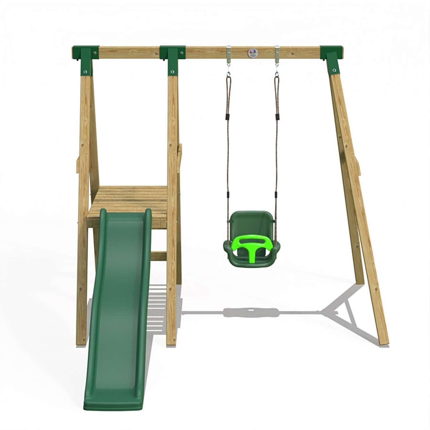 Little Rascals Single Swing Set with Slide & 3 in 1 Baby Seat