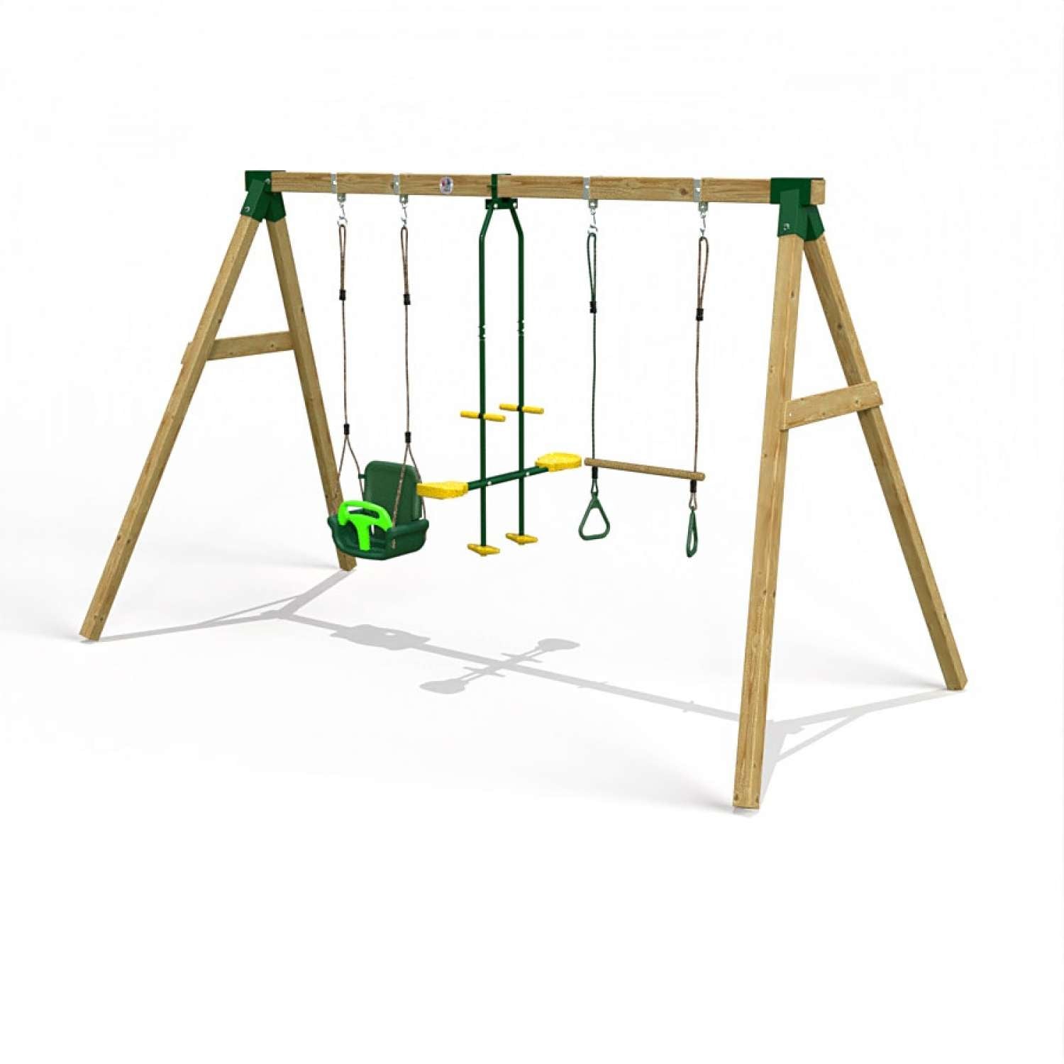 Little Rascals Triple Swing Set with 3 in 1 Baby Seat, Glider & Trapeze Bar