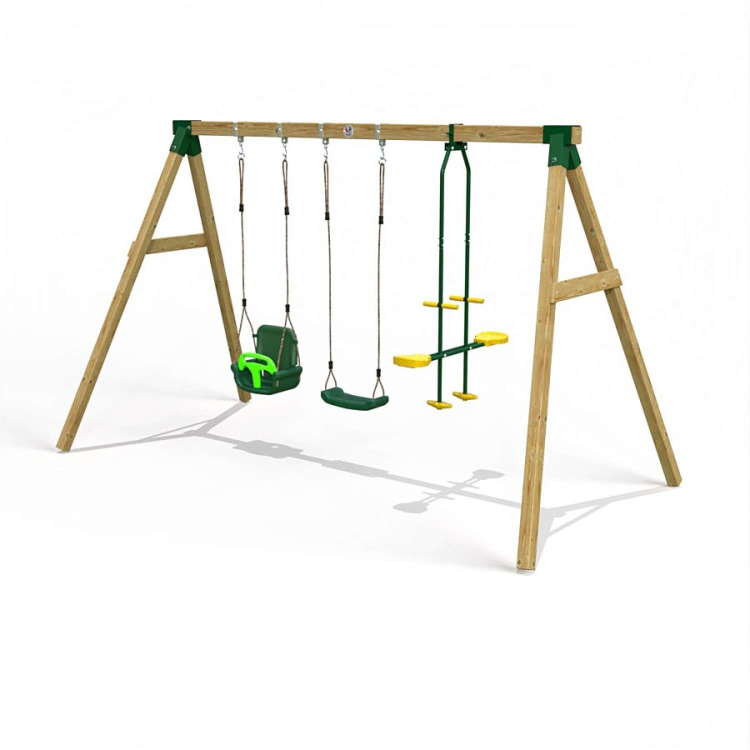 Little Rascals Triple Swing Set with 3 in 1 Baby Seat, Swing Seat & Glider