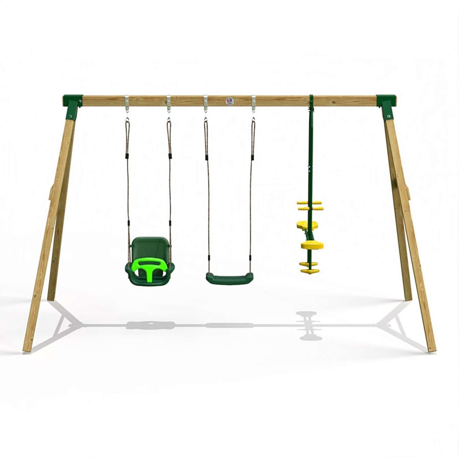 Little Rascals Triple Swing Set with 3 in 1 Baby Seat, Swing Seat & Glider