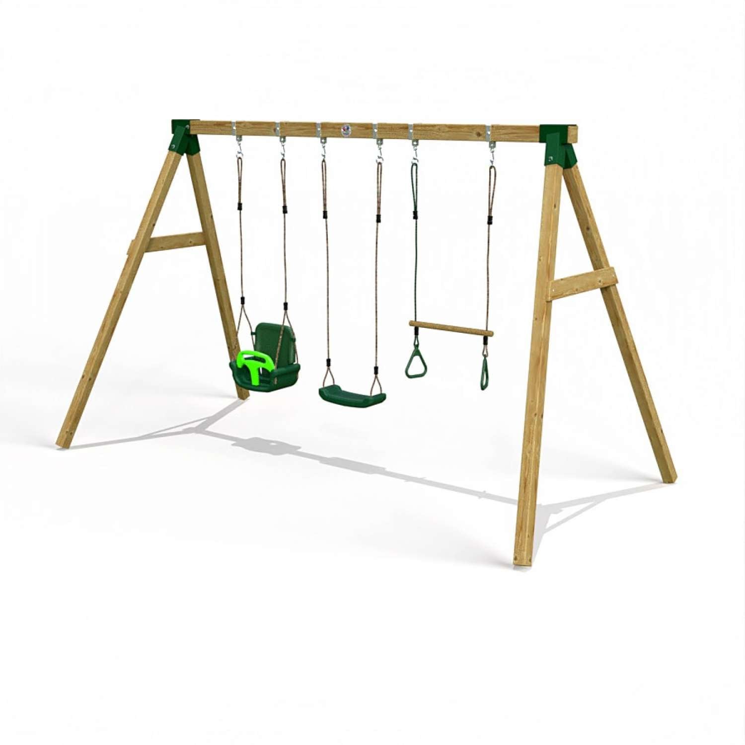 Little Rascals Triple Swing Set with 3 in 1 Baby Seat, Swing Seat & Trapeze Bar