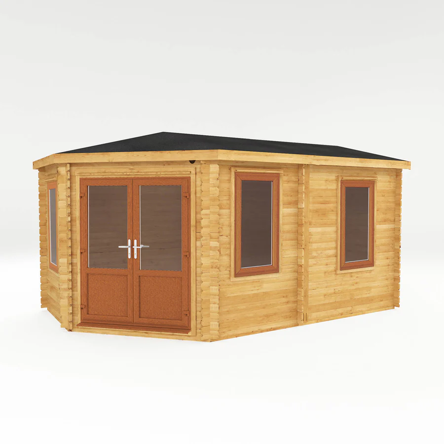 Mercia 44mm Corner Lodge Log Cabin (16x10) (5m x 3m) (SI-006-042-0023 EAN 5029442019321)