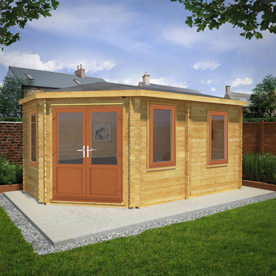 Mercia 44mm Corner Lodge Log Cabin (16x10) (5m x 3m) (SI-006-042-0023 EAN 5029442019321)