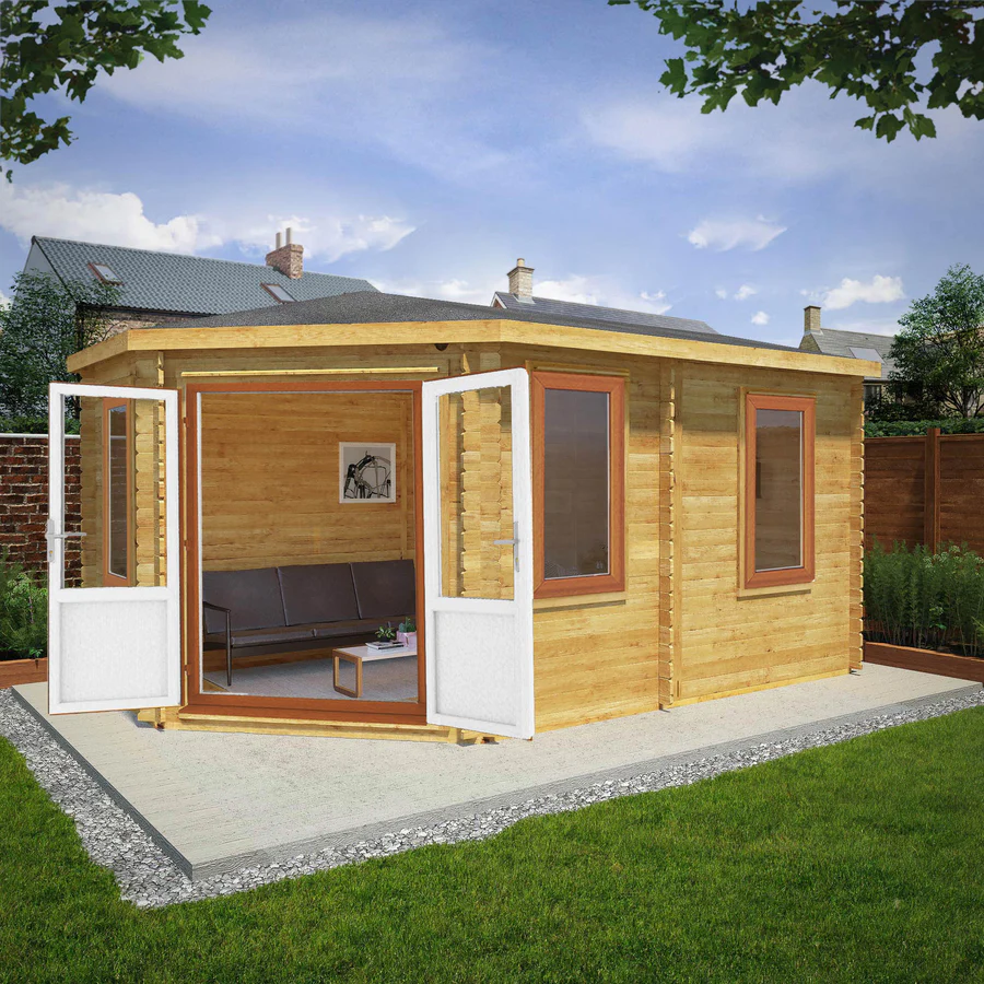 Mercia 44mm Corner Lodge Log Cabin (16x10) (5m x 3m) (SI-006-042-0023 EAN 5029442019321)